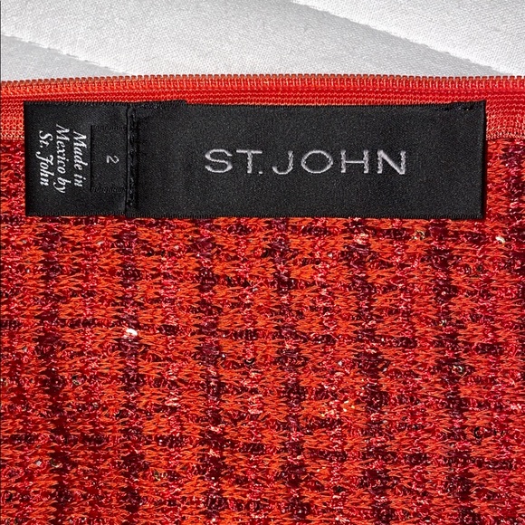 St. John Scarlet Sequined Dress - Picture 2 of 15